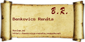Benkovics Renáta névjegykártya
