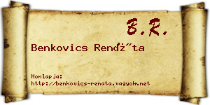 Benkovics Renáta névjegykártya